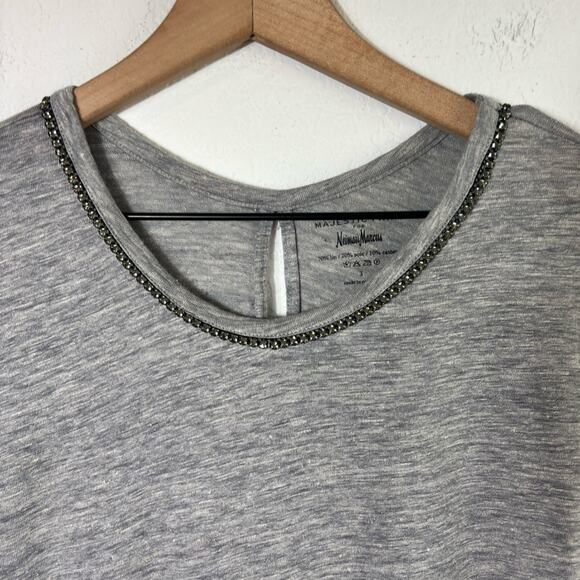 MAJESTIC PARIS FOR NEIMAN MARCUS GREY LONG SLEEVE SIZE 3 OR MEDIUM WITH CRYSTALS - Picture 5 of 5